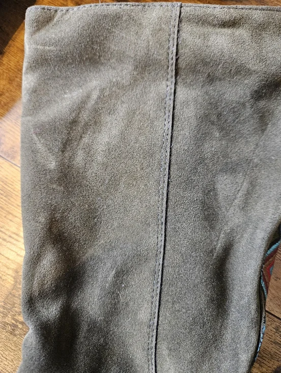 Farm Rio Women's US 7 EU 38 Knee High Olive Green Army Faux Suede Boots SCUFF - Picture 7 of 15